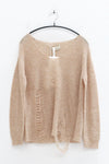 SWAYING 25 Autumn and Winter Floating Line Irregular Alpaca Blended Pullover SW-SW25AW1T15C1S2-YM Oatmeal